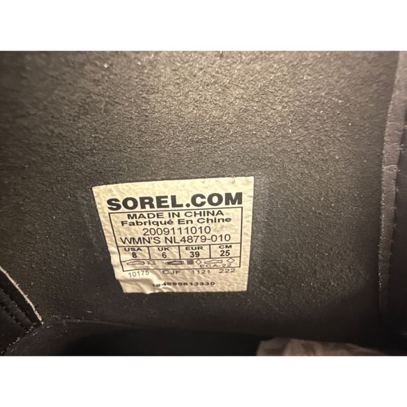 Sorel Hi-Line Lace Combat Boot Women's 8 Waterproof Jet Black Leather Low Heel - Picture 7 of 11